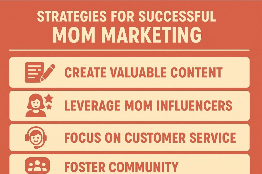 A photo showing the strategies for successful mom marketing