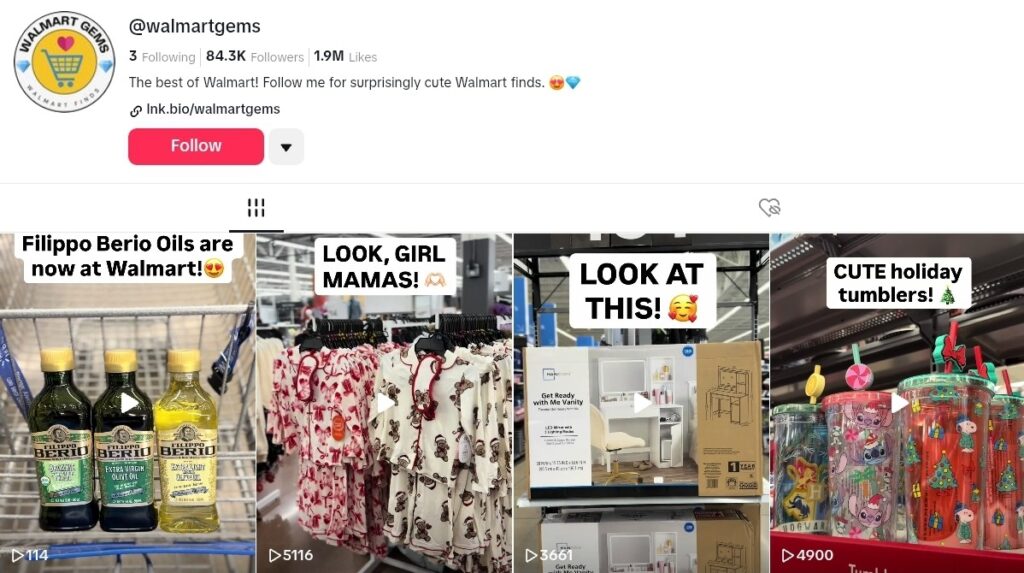 @walmartgems social media page