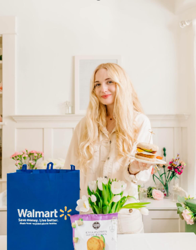 walmartinfluencer shows off her recent purchase of muffins and egg sandwich